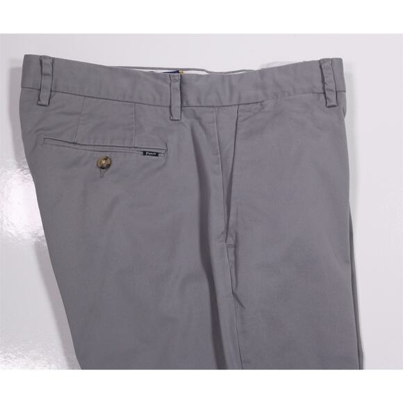 Polo Ralph Lauren Mens Stretch Straight Light Gray Flat Front Chino Pants 34x32 - Picture 2 of 6
